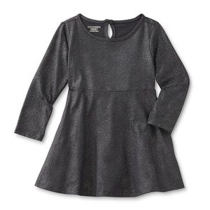 sz 4 TOUGHSKINS gray metallic shimmer skater dress